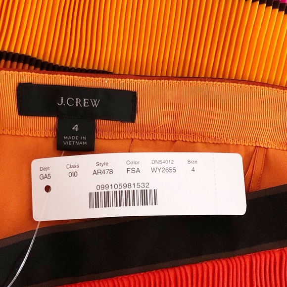 J. Crew Women’s Straight Pleat Skirt Multistripe 4 - Picture 6 of 8